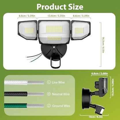 Abovizo 150W Motion Sensor Outdoor Lights, 16500LM LED Security Lights