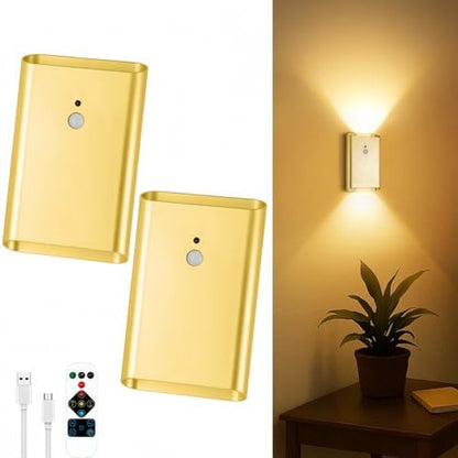 Eneru Motion Sensor Wall Sconce, Rechargeable Wireless Lights Indoor 2 Pack