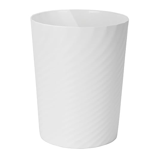 Trash Can - Small Waste basketbin - 1.8 Gallon- for Office,Home,Bathroom,Kitchen - White