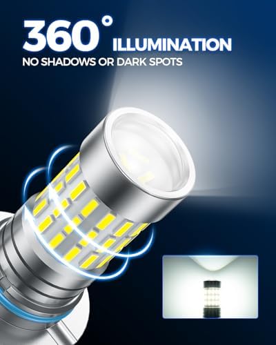 Marsauto 9006 LED Fog Light Bulbs, 10000LM 6000K with Lens-2 Pack