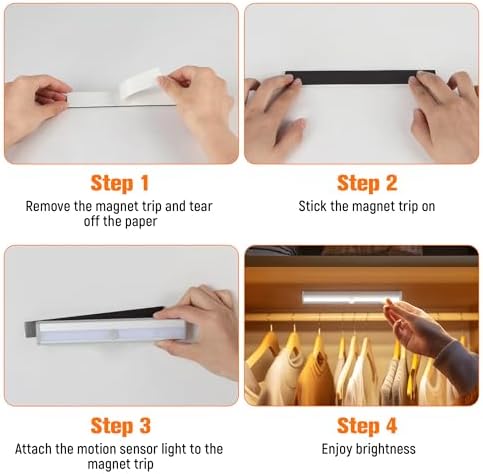 Molrebe Motion Sensor Closet Lights, 6 Pack, Battery Operated