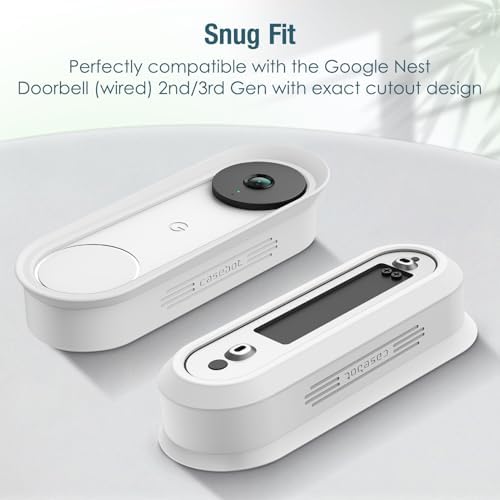 FINTIE Cover for Google Nest Doorbell Wired 2nd Gen/3rd Gen, Black/White
