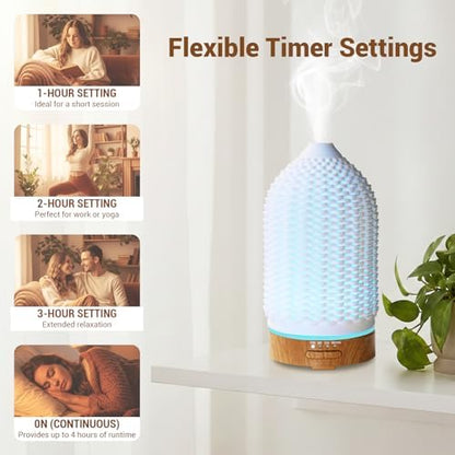 VICTORIA AROMA Ultrasonic Essential Oil Diffuser 100ML 3D Printing Ceramic