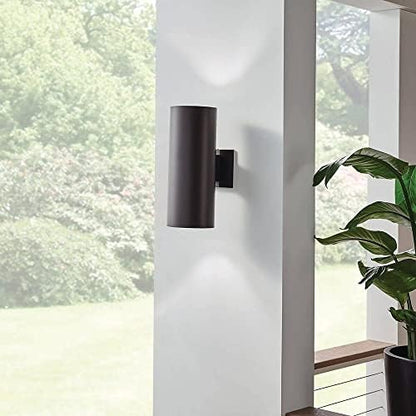 Kichler 9246BA Two Light Indoor/Outdoor Wall Mount, Brushed Aluminum, 15"