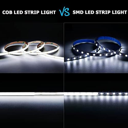 32.8ft/10M 24V COB LED Strip Cool White 6000K 3840LEDs 6800lm CRI 93+