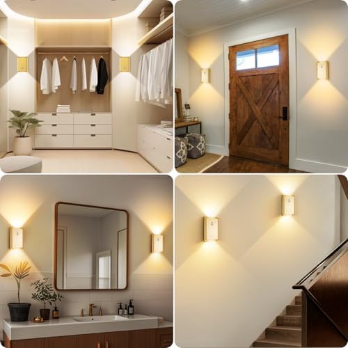 Eneru Motion Sensor Wall Sconce, Rechargeable Wireless Lights Indoor 4 Pack