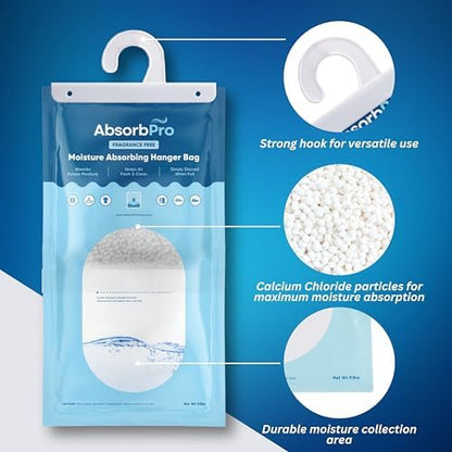 Absorb Pro Hanging Moisture Absorber Bags 9.8 oz, 10-Pack