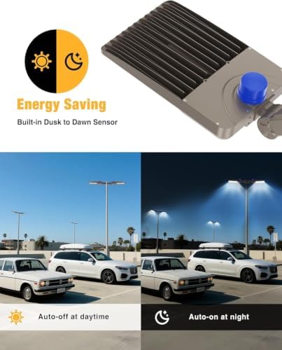 LED Parking Lot Light 300W 42000LM 5000K, Commercial Outdoor Area Lighting