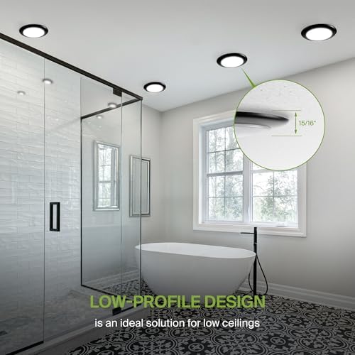 ASD 1 Pack Black LED Disk Lights 6 Inch, 5CCT Flush Mount Ceiling Light