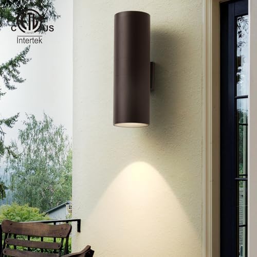 mirrea 18" Modern Outdoor Porch Light 2 Lights, Oil Rubbed Bronze, 2 Pack