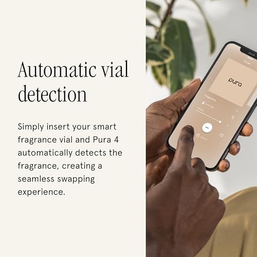 Pura Home 4 Fragrance Diffuser - Adjustable Home Diffuser with LED Light & Automatic Vial Detection - Wi-Fi Device for Personalized Home Scenting Experience - Long-Lasting Aroma