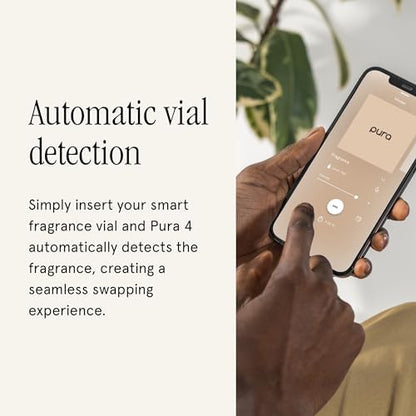Pura Home 4 Fragrance Diffuser - Adjustable Home Diffuser with LED Light & Automatic Vial Detection - Wi-Fi Device for Personalized Home Scenting Experience - Long-Lasting Aroma