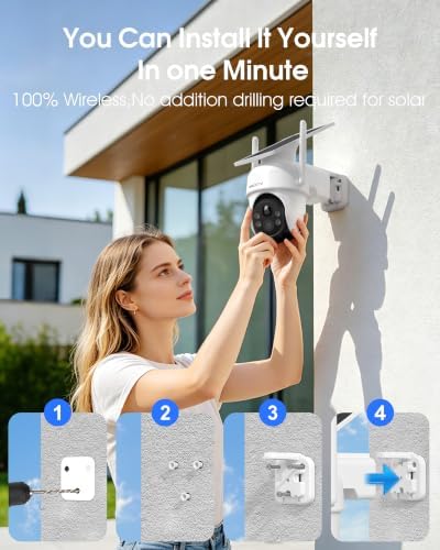 ARCCTV 360° PTZ Wireless Solar Security Cameras System 6-Cam-kit with NVR