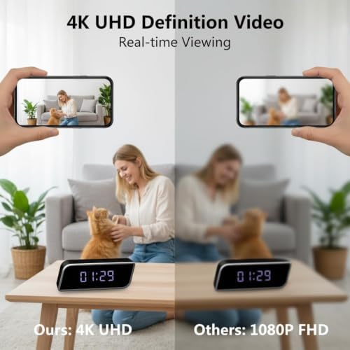 Clock Camera Multi-Functional 4K UHD Cameras with Night Vision