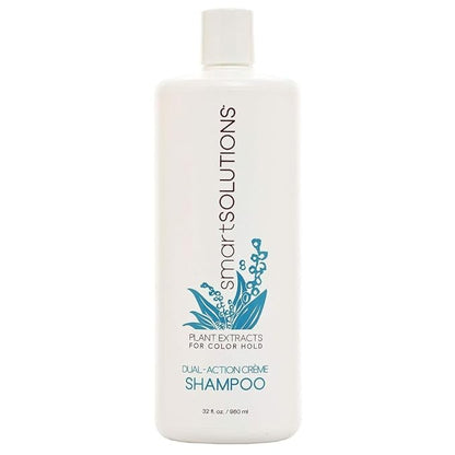 SMART SOLUTIONS Dual-Action Creme Shampoo | Sulfate, Paraben & Sodium Chloride Free | Color Safe & Chemically Treated Hair Safe (32 fl oz)