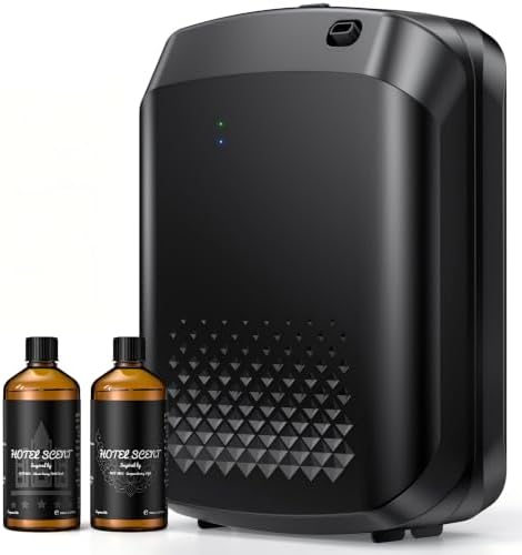 Waterless Essential Oil Diffuser with 2 x 100ML Oils, 3000 Sq.Ft Coverage for Large Home Hotel Office, 400ml Cold Air Scent Machine, Bluetooth App Control, Quiet Aroma Diffuser Wall Mount
