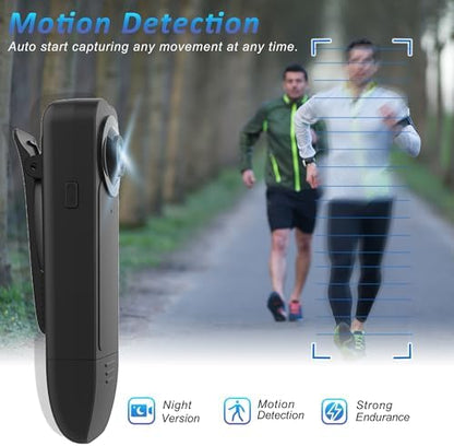 Mini Body Camera with Audio & Video Recording - Small POV Cam 1080P with 16G Card - Wearable Personal Portable Cameras Recorder DV - Night Version Camcorder for Security Work Records Guard Traveling