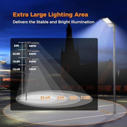 AIKVSXER 180W LED Parking Lot Light 45000LM Outdoor Street Lights 12 Pack
