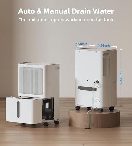 VEAGASO 34 Pint Dehumidifiers, 2500 Sq. Ft Dehumidifier for Basement,