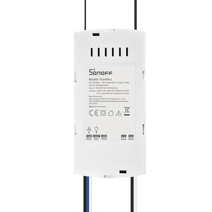 SONOFF iFAN04 WiFi Ceiling Fan Light Controller, APP Control&Remote Control, Compatible with Alexa & Google Home Assistant, No Hub Required(2.4G WiFi)