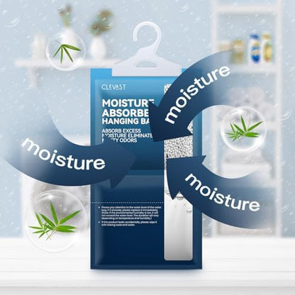 Moisture Absorbers Packets 10 Pack, Dehumidifier Bags for Closet, Unscented Hanging Humidity Absorber with Activated Charcoal in Wardrobes, Bedrooms, Bathrooms