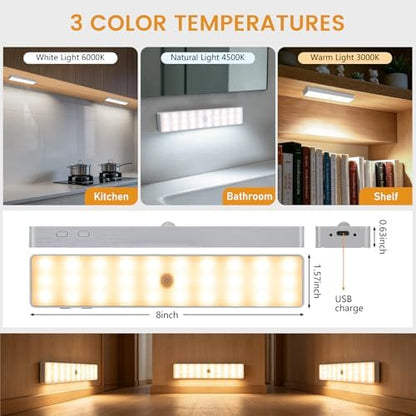 Racokky Under Cabinet Lighting with Remote, Motion Activated RV Step Light