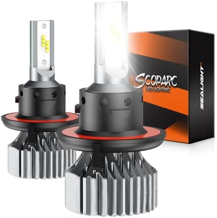 SEALIGHT H13 LED Bulb 80000LM Super Bright 6500K White, 1:1 Size Plug N Play Installation, 9008 Fog Light LED Bulbs, Anti Flickering Canbus Ready, For Off Road DRL or Fog Bulbs, 2 pack