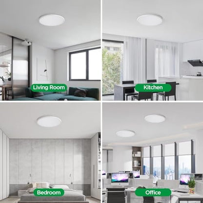 TALOYA 2 Pack 18" Dimmable Flush Mount Ceiling Light Fixture,5CCT,White