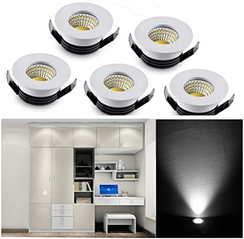 5Pack 1 inch Recessed LED Lights, 3W Mini Recessed LED Lights AC110V
