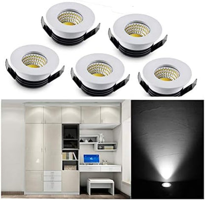 5Pack 1 inch Recessed LED Lights, 3W Mini Recessed LED Lights AC110V