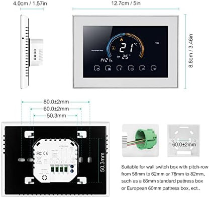 Fdit Smart Thermostat, Programmable Thermostat Voice APP Control with LCD AC 95‑240V with Power Failure Data Memory
