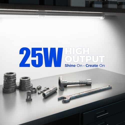 Barrina T8 LED Shop Lights 1.5FT, 25W 3450LM 5000K, 2 Pack High Output Tube