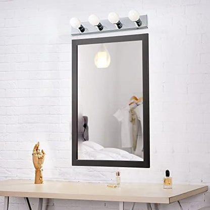Design House Vanity Lighting, Steel Construction, 4 Vanity Lights, Dimmable, Uses Four 60W Bulbs, Polished Chrome, 24.0 in. W x 4.3 in. H x 2.0 in. D, 500892