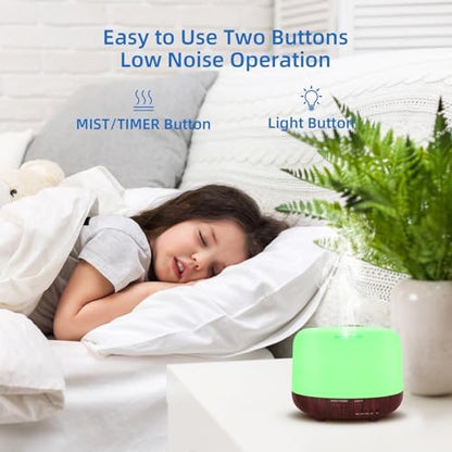 SPLITSKY 300ml Essential Oil Diffuser for Bedroom with 7-Color LED Light