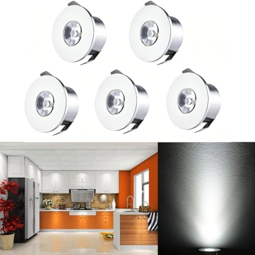 5pcs 1W 1 Inch Recessed LED Lights Mini Recessed LED Lights AC 110V