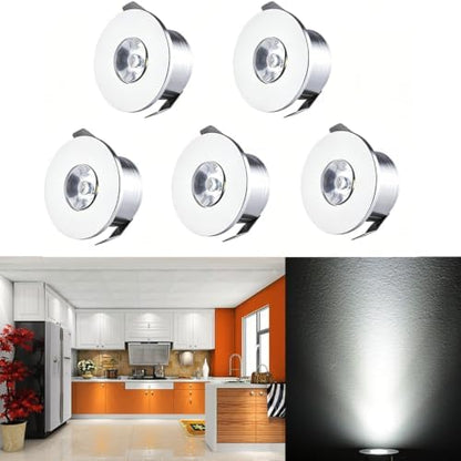 5pcs 1W 1 Inch Recessed LED Lights Mini Recessed LED Lights AC 110V