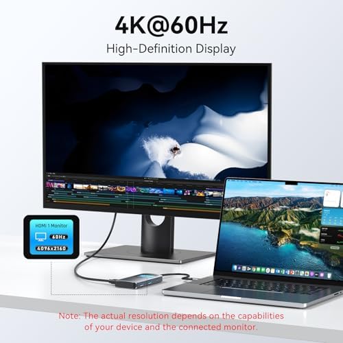 MOKiN USB C Hub 4K HDMI for MacBook Dongle with Smart Display USB C Adapter
