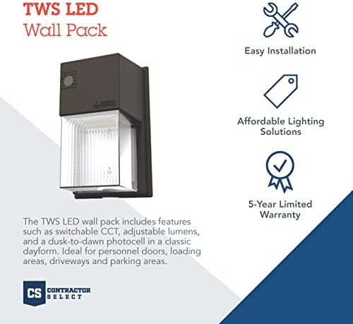 Lithonia Lighting 7" Mini LED Wall Pack Outdoor Light Dusk to Dawn