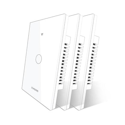 Smart Touch Wall Light Switch with Matter, Tempered-Glass Panel, Neutral Wire Required, Single-Pole, 2.4GHz Wi-Fi, App/Voice Control with Alexa/Google/Apple Home, Timers & Schedules 1 Gang – 3 Pack