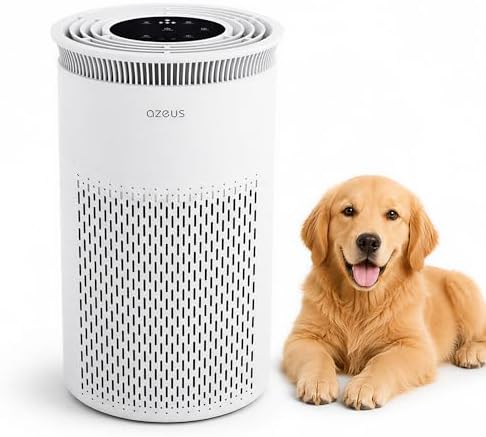 AZEUS Air Purifier for Home, Compact Air Cleaning Device with Multi-Layer Filter, Quiet Operation for Bedroom, Office & Living Room