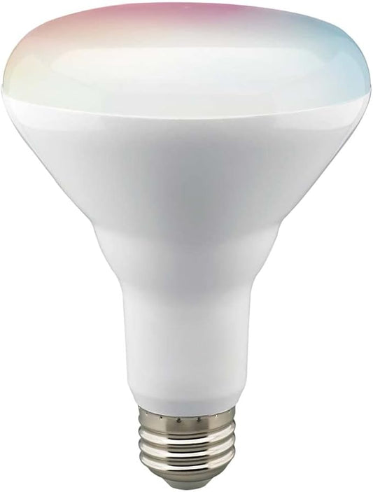 Satco S11257 Starfish 9.5W BR30 WiFi Smart LED Light Bulb, Tunable White and Color Changeable, Voice and App Control, 2700K-5000K, White