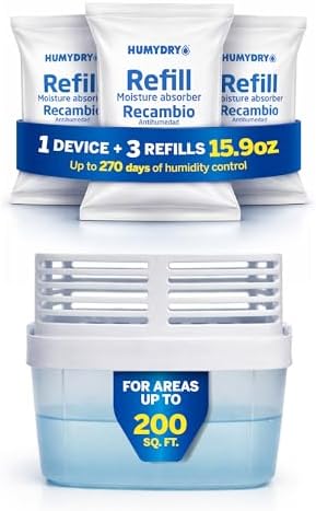 HUMYDRY Moisture Absorber Dehumidifier with 3 Refills 15.9oz Premium Device