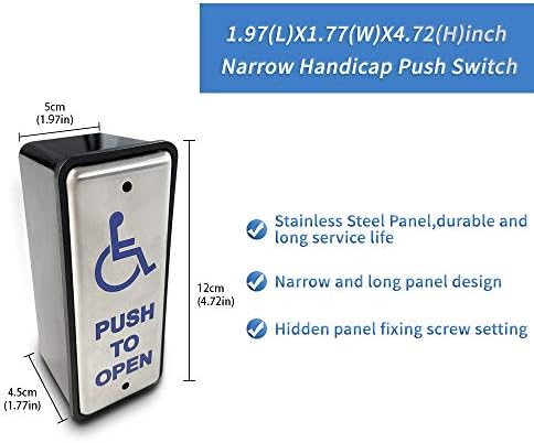 Olideauto Electronic Automatic Swing Door Opener System with Wired Narrow Handicap Push Buttons Olide-515 and 550lbs Fail Safety Electric Strike