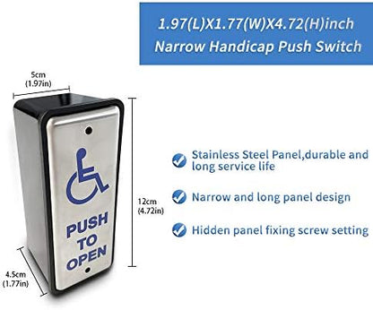 Olideauto Electronic Automatic Swing Door Opener System with Wired Narrow Handicap Push Buttons Olide-515 and 550lbs Fail Safety Electric Strike