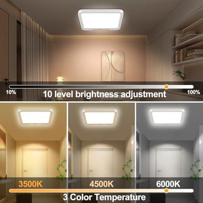 Rechargeable Motion Sensor Ceiling Light with Remote,Square-8.27in,1 Pack