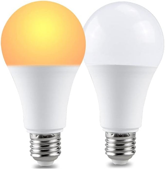 YSJX Lights, 2-Pack, LED Radar Sensitive Light Bulb E27 AC85-265V 10W/15W/20W Auto On/Off Smart Motion Sensor Light Lamps, Household Bulbs(Warm White,10W)