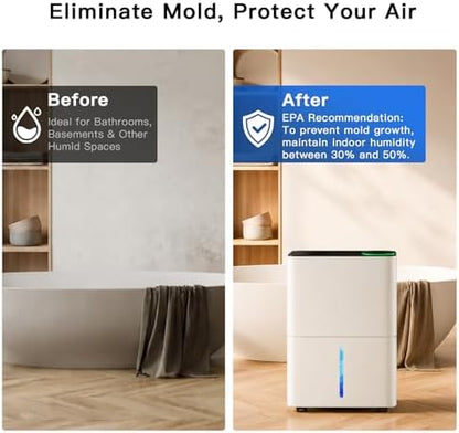 1000 Sq. Ft Smart Compressor Dehumidifier with Drain Hose for Home