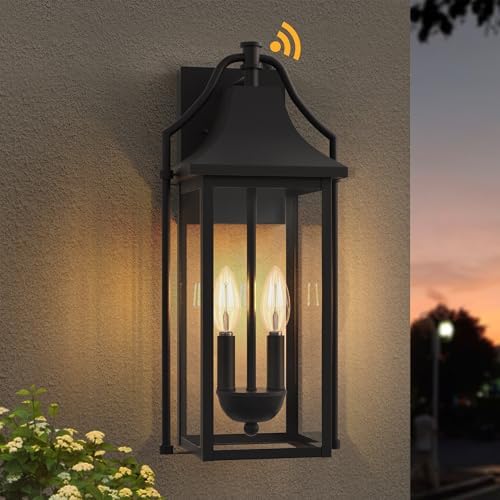 18IN Dusk to Dawn Outdoor Wall Sconce, 2-E12 Base Porch Light