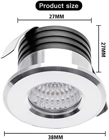 5Pack 1 inch Recessed LED Lights, 3W Mini Recessed LED Lights AC110V