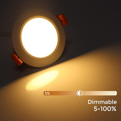 LEDLightsWorld 3 Inch LED Recessed Lighting Dimmable Downlight, 5W (40W Halogen Equivalent), 3000K Warm White, CRI80, Recessed Ceiling Light with LED Driver (8 Pack)